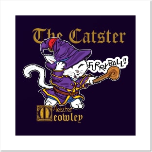 Fantasy Kitten Serie: The Catster Purple Variant - wizard cat, sorcerer, magic Posters and Art